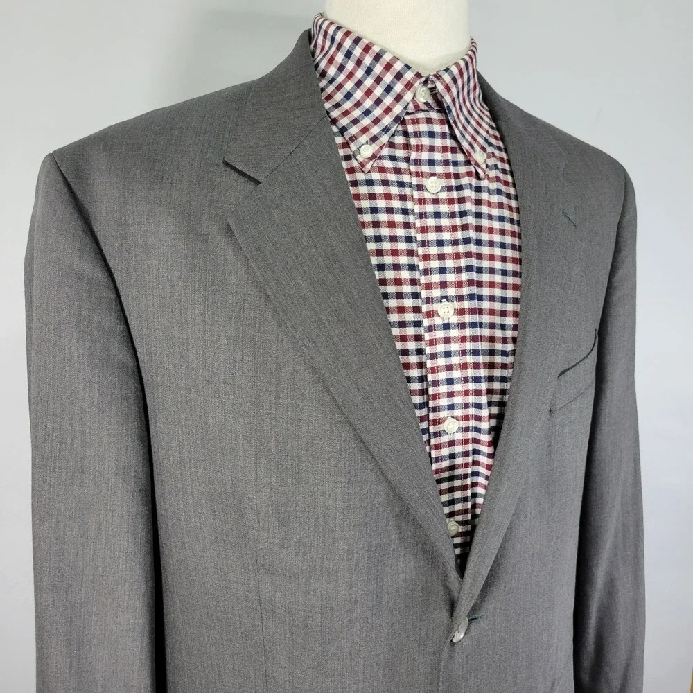 J.F Ferrar Men's Sport Coat Blazer‎ Two Button Heather Gray Wool Size 44L